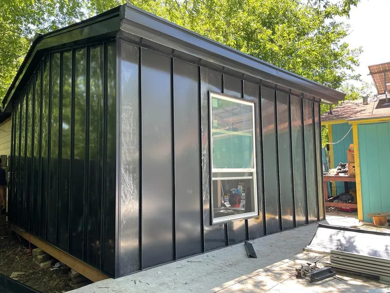 Black standing seam metal wall panels for Metal Roof Installation in Lake Station